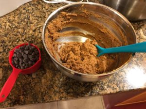 Pumpkin-Chocolate-Cranberry Bread (GF) adding dry to wet ingredients